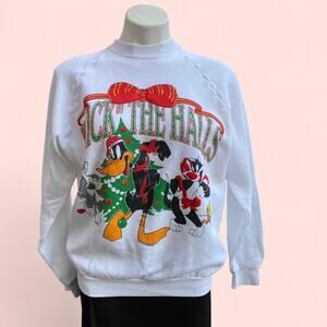 Vintage 90s Looney Tunes Christmas Crewneck Sweatshirt “Duck the halls”